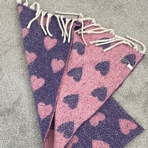 Purple Scarf with Pink Heart Pattern